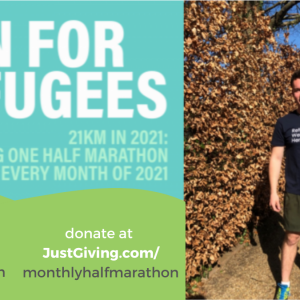 'Run for Refugees' 21KM in 2021: Running One half marathon every month of 2021'